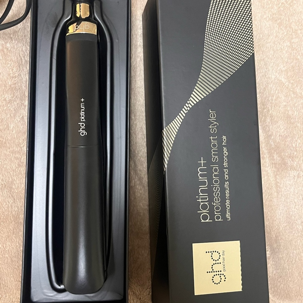 Award Winning 1” GHD Platinum+Styler with temperature control at 365 F.